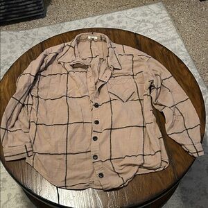 Maurices Beige and Black Striped Top